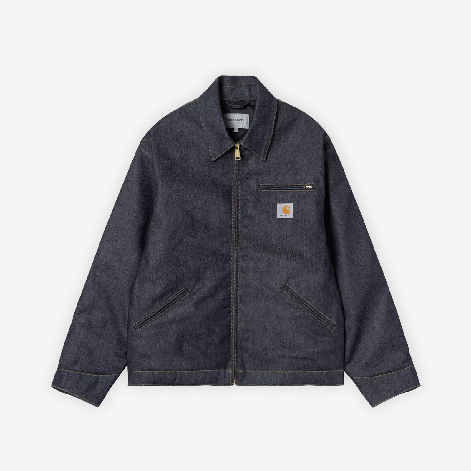 Carhartt WIP OG Detroit Jacket Blue Rigid in denim vista frontale