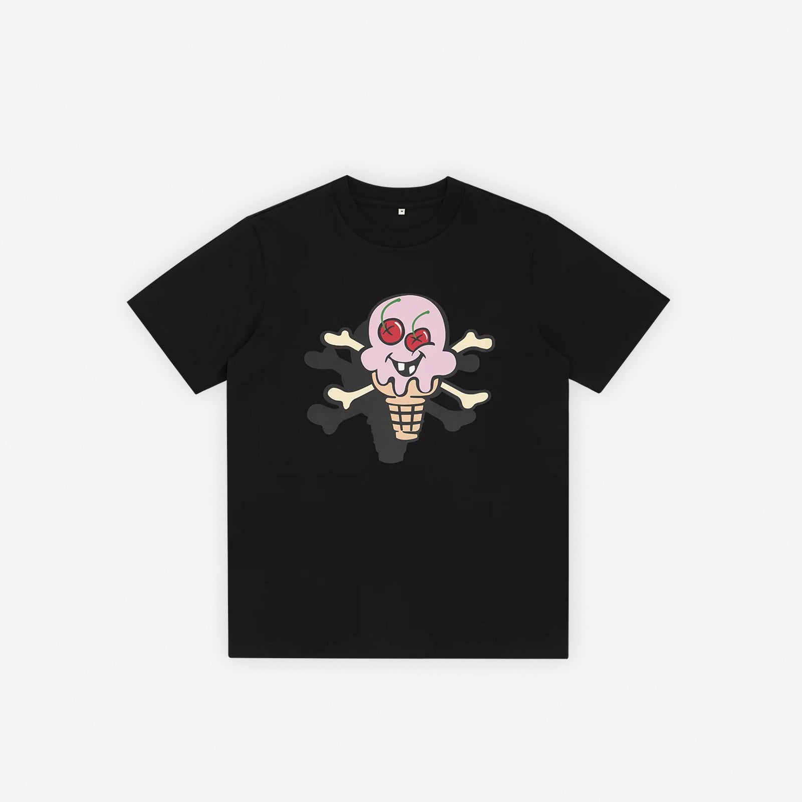 ICECREAM CONES & BONES T-SHIRT - BLACK