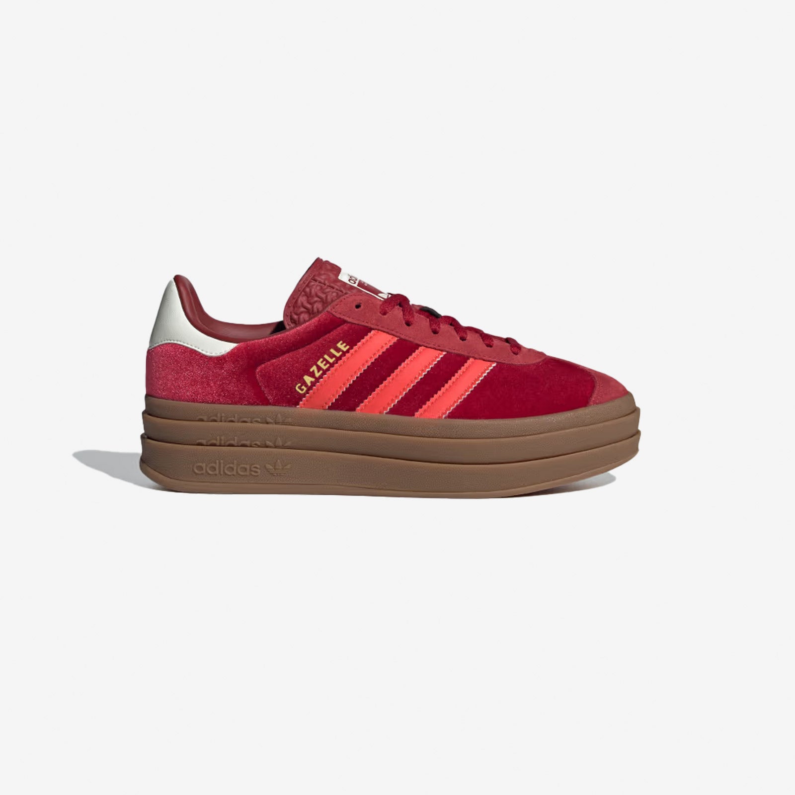 Adidas Originals Gazelle platform velvet Red Bright Red /Off White