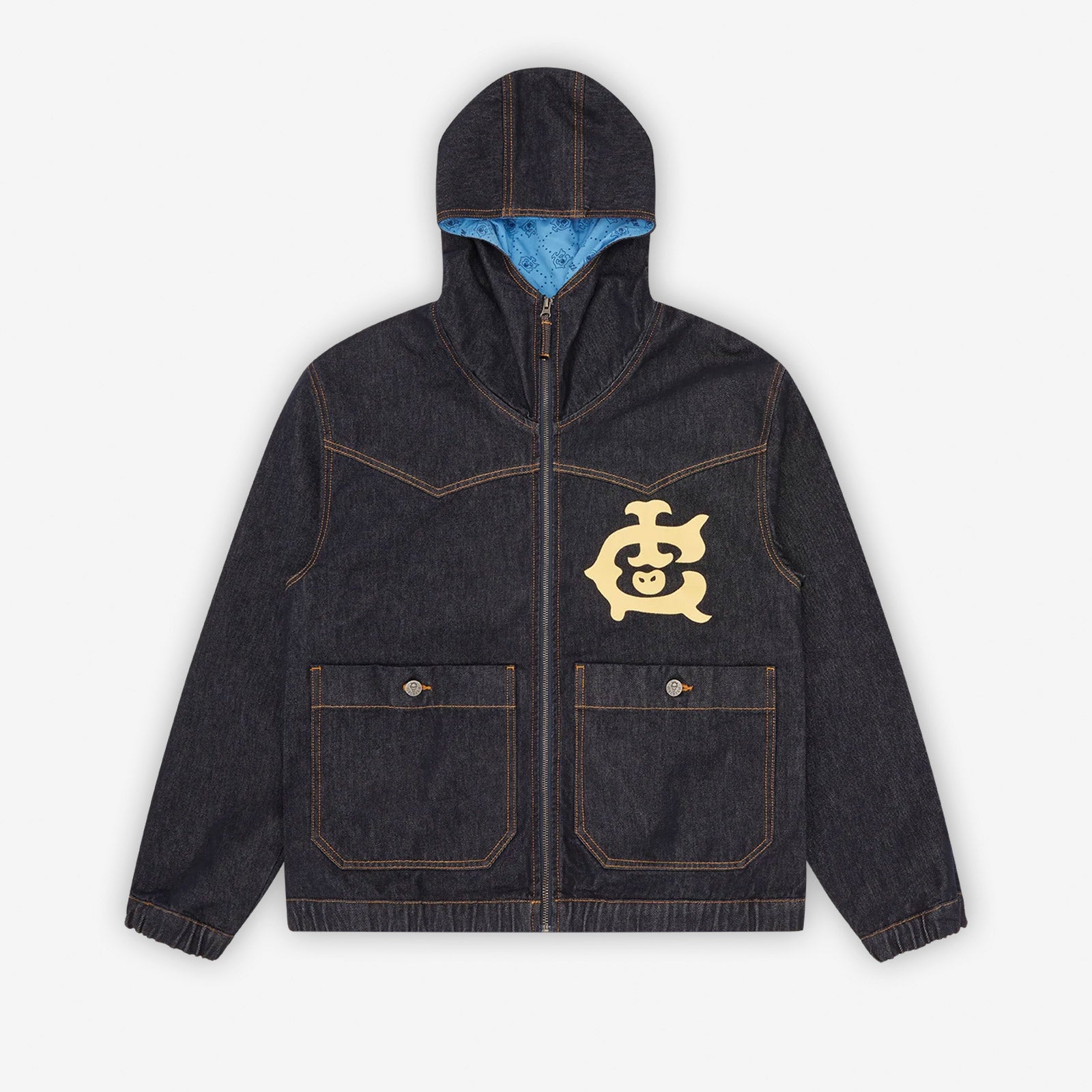 ICECREAM WESTERN PANELLED ZIP THROUGH DENIM JACKET