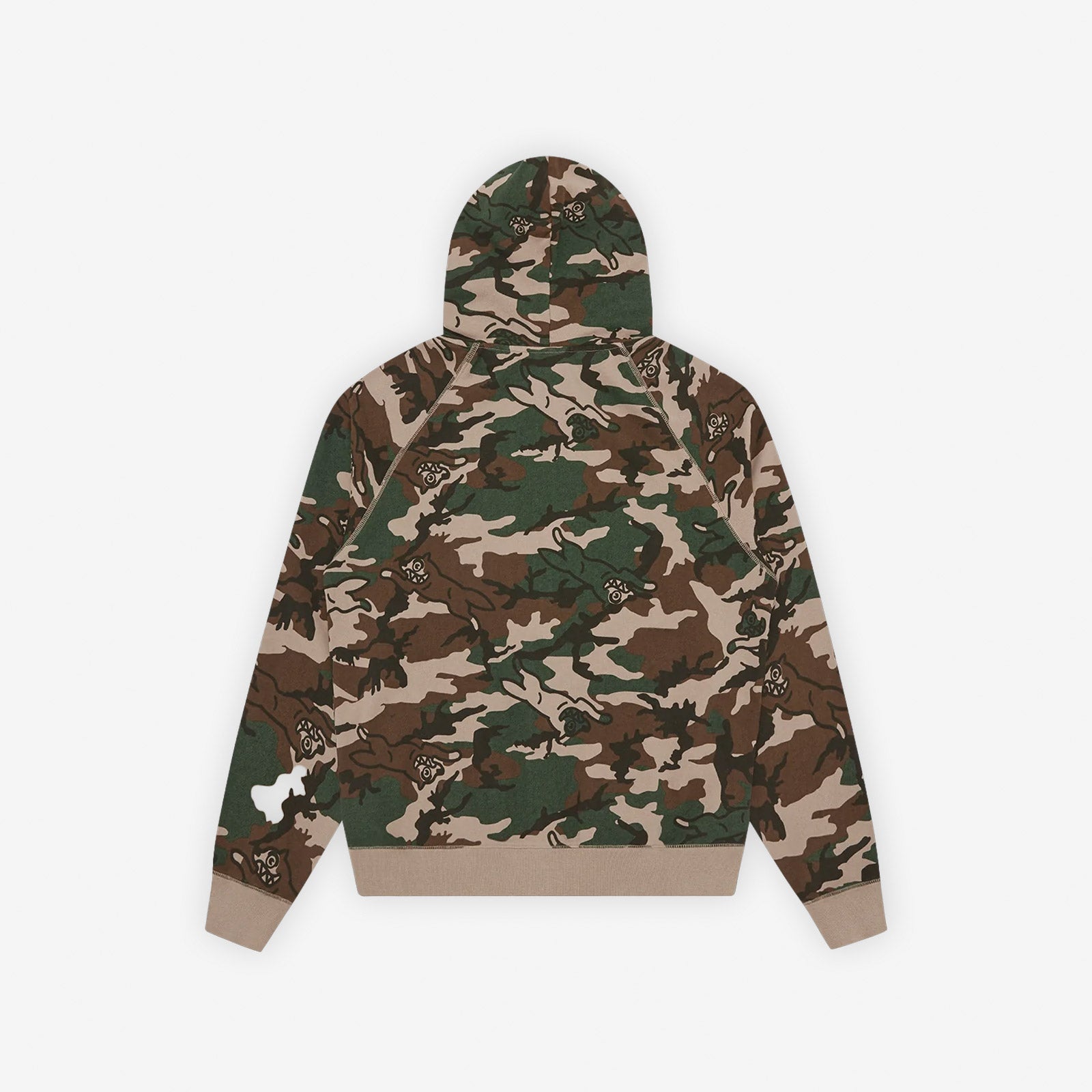 ICECREAM RUNNING DOG WOODLAND CAMO ZIP THROUGH HOOD