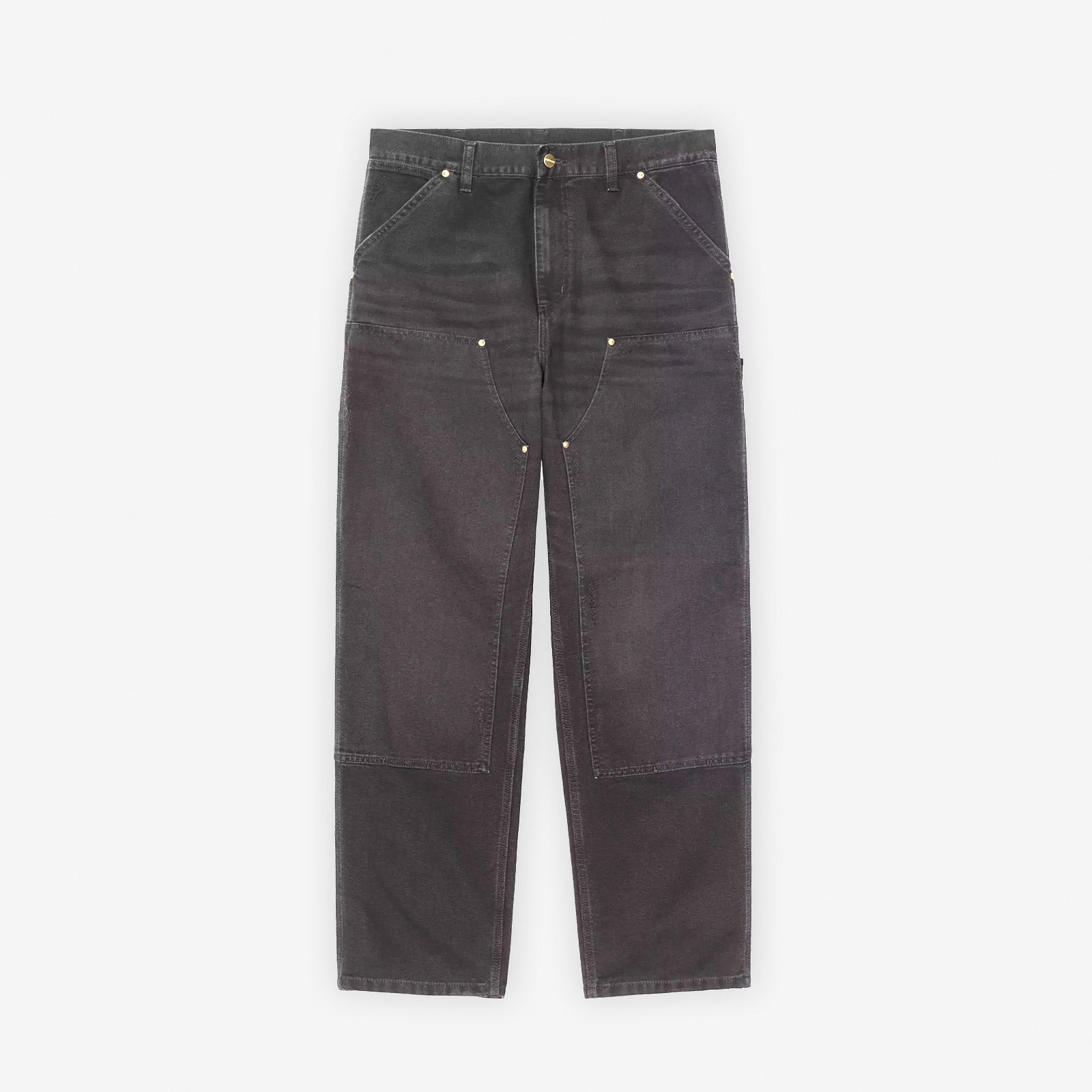 Carhartt WIP Double Knee Pant Black Grind Washed vista frontale
