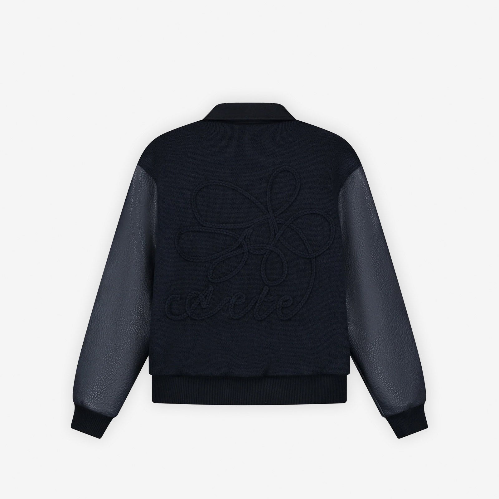 Art Embroidered Flower Varsity Jacket