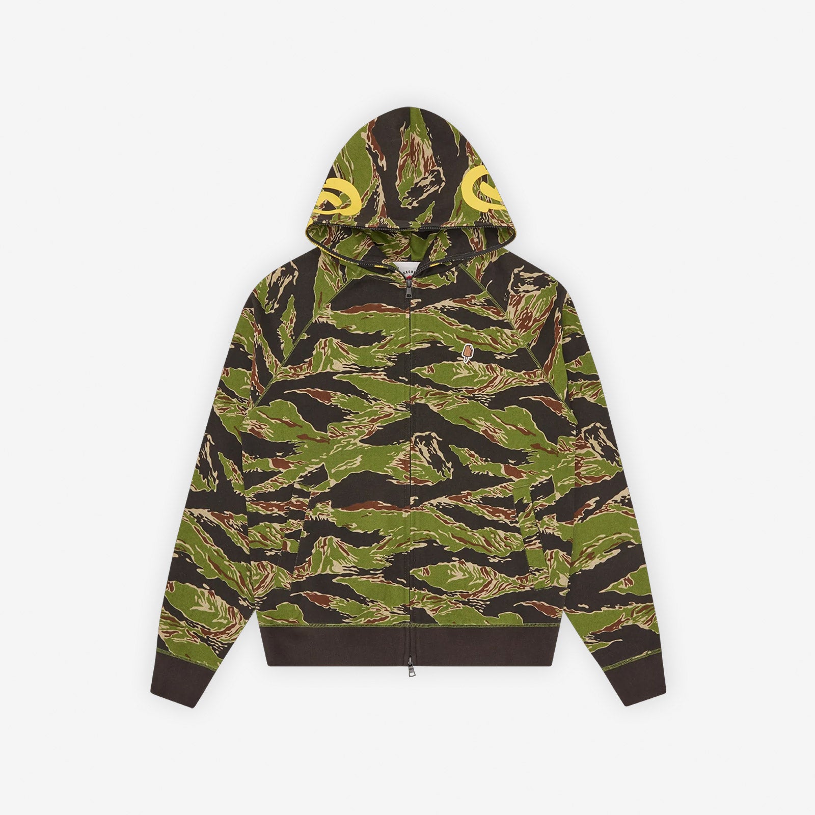 ICECREAM SMILEY TIGER STRIPE FULL ZIP-THROUGH HOOD - CAMO