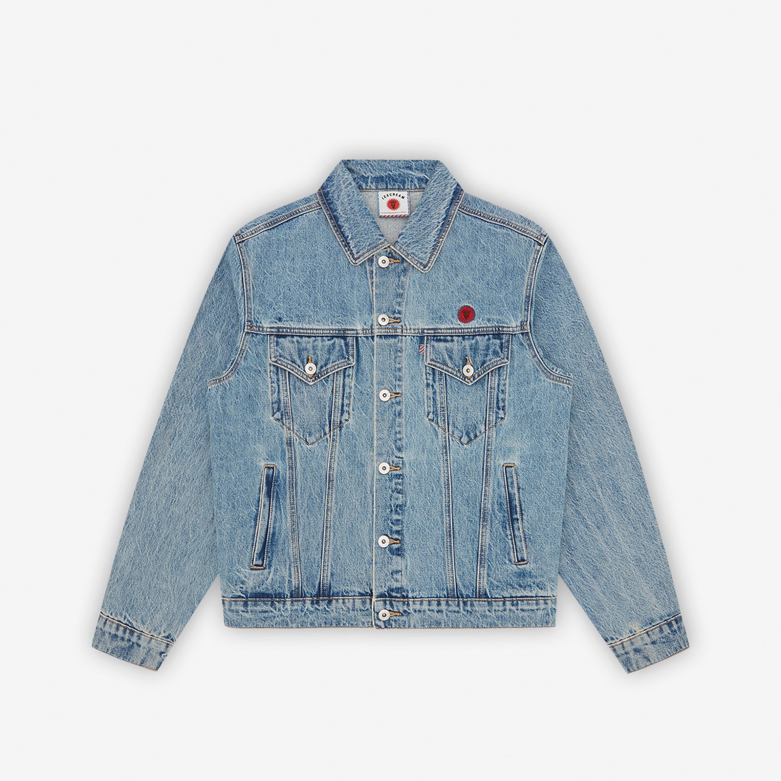 Icecream Check Lined Denim Trucker Jacket