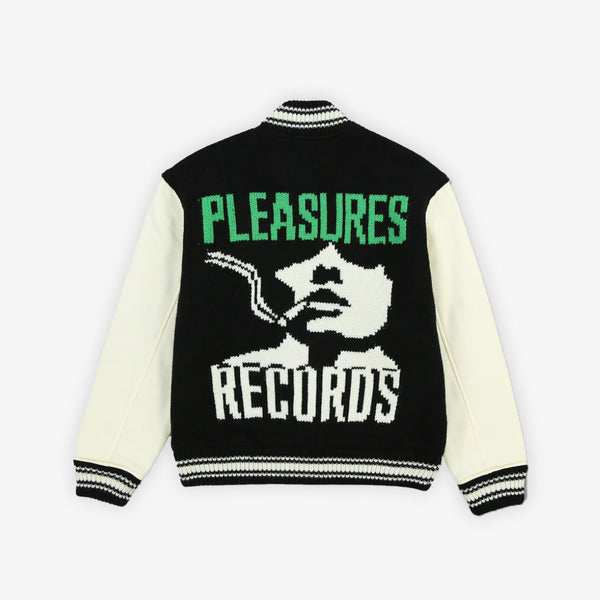 Pleasures Smoke Knitted Varsity jacket